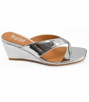 NEW CORKYS FOOTWEAR women's dock party wedge in silver mirror metallic